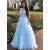 A-Line Beaded V-Neck Long Prom Dresses Formal Evening Gowns 6011000