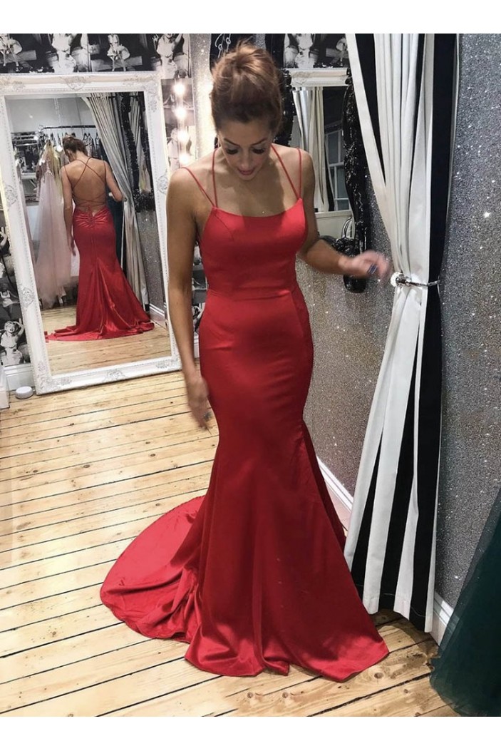 Mermaid Long Red Prom Dresses Formal Evening Gowns 6011003