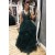 A-Line Tulle V-Neck Long Prom Dresses Formal Evening Gowns 6011022