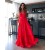 A-Line Long Red V-Neck Prom Dresses Formal Evening Gowns 6011027