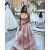 A-Line Sequins Tulle V-Neck Long Prom Dresses Formal Evening Gowns 6011029