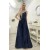 A-Line Spaghetti Straps Lace Long Navy Prom Dresses Formal Evening Gowns 6011039