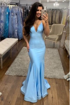 Mermaid V-Neck Long Prom Dresses Formal Evening Gowns 6011058