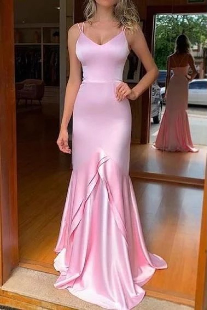 Mermaid Long Pink Prom Dresses Formal Evening Gowns 6011064