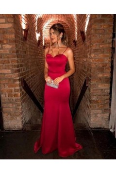 Mermaid Spaghetti Straps Long Prom Dresses Formal Evening Gowns 6011066
