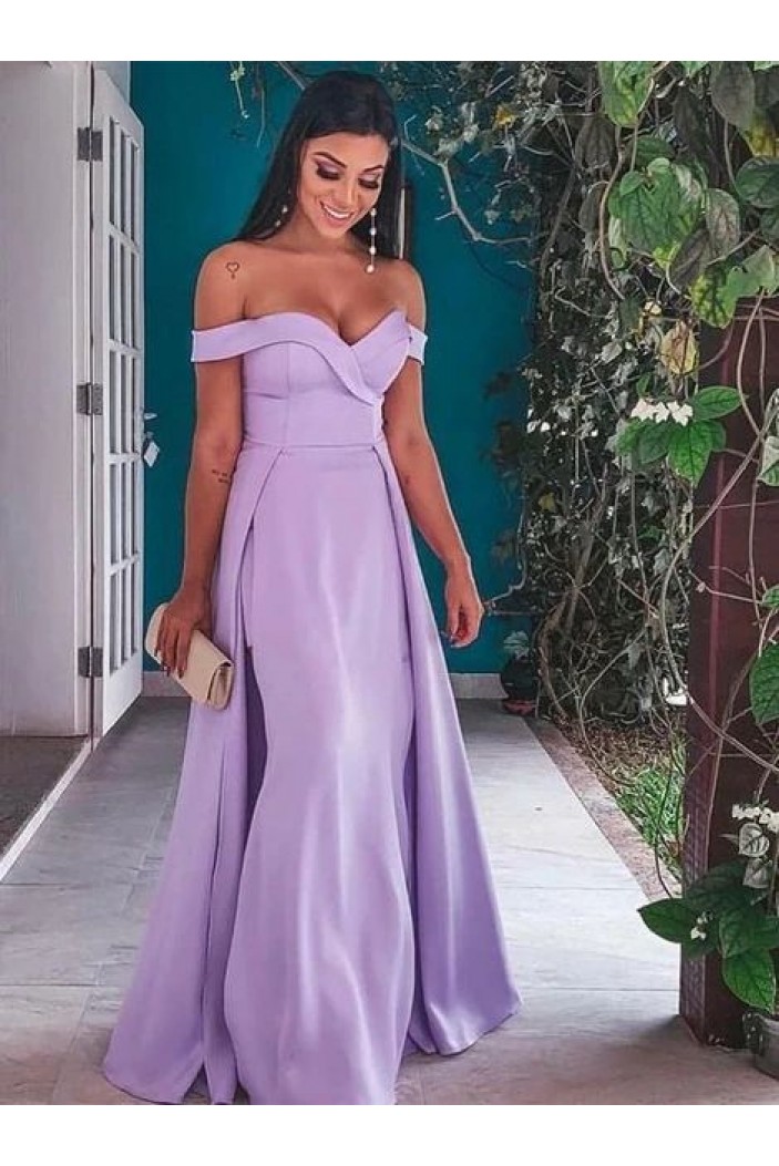 A-Line Off-the-Shoulder Long Prom Dresses Formal Evening Gowns 6011107
