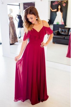 A-Line Chiffon Long Prom Dresses Formal Evening Gowns 6011111