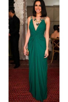 Sheath/Column Chiffon Long Prom Dresses Formal Evening Gowns 6011118