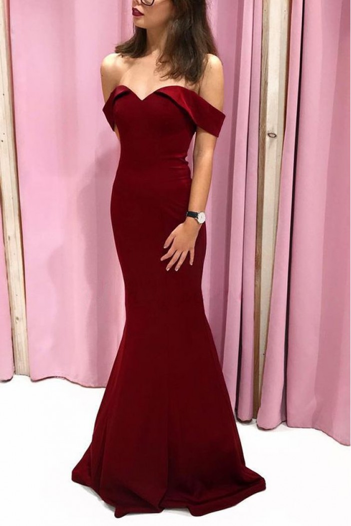 Mermaid Off-the-Shoulder Long Prom Dresses Formal Evening Gowns 6011127