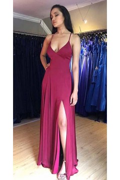 Simple Stunning V-Neck Long Prom Dresses Formal Evening Gowns 6011157