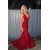 Mermaid V-Neck Long Red Sequins Prom Dresses Formal Evening Gowns 6011159