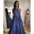 A-Line Halter Sparkly Long Prom Dresses Formal Evening Gowns 6011180