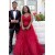 A-Line V-Neck Long Prom Dresses Formal Evening Gowns 6011194