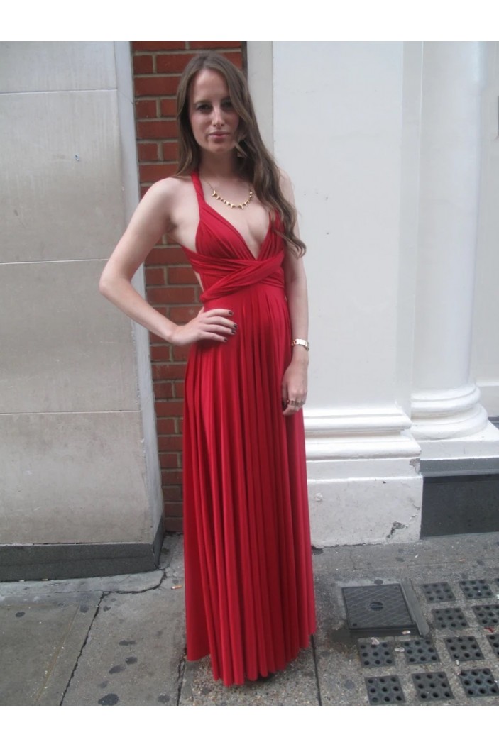 Long Red Chiffon Prom Dresses Formal Evening Gowns 6011253