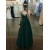 A-Line Sparkle Sequins Long Green Prom Dresses Formal Evening Gowns 6011264