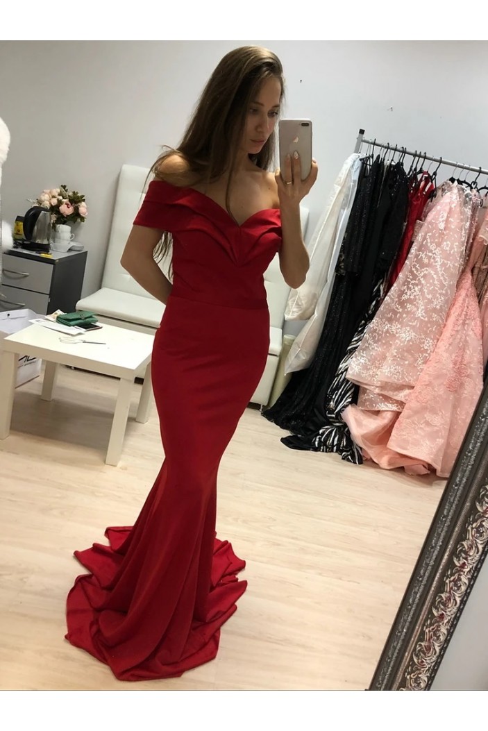 Mermaid Off-the-Shoulder Long Prom Dresses Formal Evening Gowns 6011304