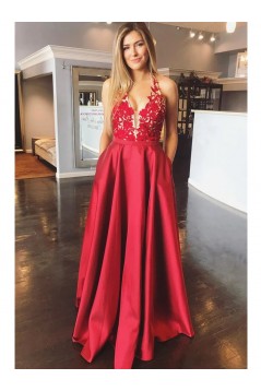 A-Line Lace Long Prom Dresses Formal Evening Gowns 6011344