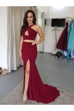Mermaid Two Pieces Long Prom Dresses Formal Evening Gowns 6011357