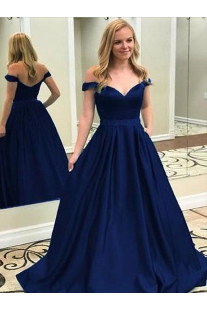 A-Line Off-the-Shoulder Long Prom Dresses Formal Evening Gowns 6011441