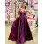 A-Line Lace V-Neck Long Prom Dresses Formal Evening Gowns 6011540