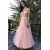 A-Line Long Pink Lace Prom Dresses Formal Evening Gowns 6011630