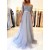 A-Line Off-the-Shoulder Lace Tulle Long Prom Dresses Formal Evening Gowns 601815