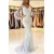 Elegant Mermaid Lace V-Neck Long Prom Formal Evening Gowns Mother of The Bride Dresses 601824