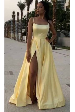 A-Line Spaghetti Straps Long Prom Dresses Formal Evening Gowns 601830