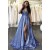A-Line V-Neck Long Prom Dresses Formal Evening Gowns 601832