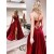 A-Line Spaghetti Straps V-Neck Long Prom Dresses Formal Evening Gowns 601843