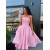 A-Line Strapless Short Prom Dresses Formal Evening Gowns 601866