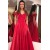 A-Line Off-the-Shoulder Long Prom Dresses Formal Evening Gowns With Pockets 601879