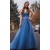 A-Line Beaded Lace V-Neck Long Prom Dresses Formal Evening Gowns 601916