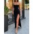 Simple Long Black Spaghetti Straps Prom Dresses Formal Evening Gowns 601933