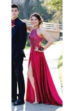 A-Line Beaded Long Prom Dresses Formal Evening Gowns 601937