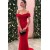 Mermaid Long Red Off-the-Shoulder Prom Dresses Formal Evening Gowns 601993
