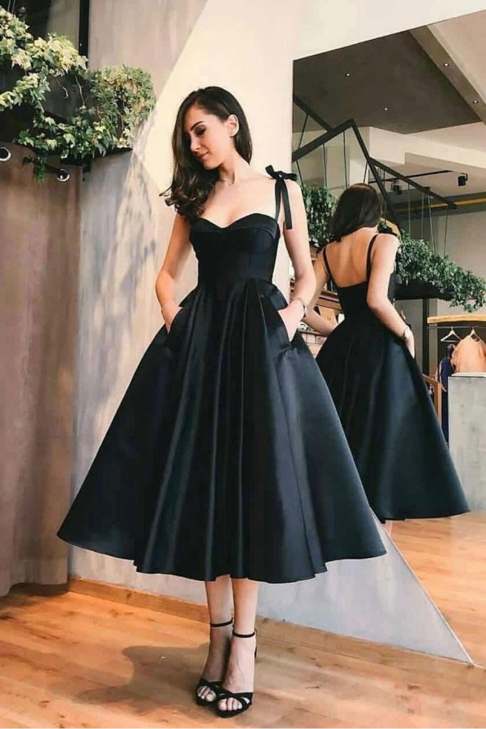 ALine Black Prom Dress Dresses Graduation Party Dresses 701058