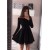 Short Black Prom Dress Long Sleeves Homecoming Dresses Graduation Party Dresses 701084