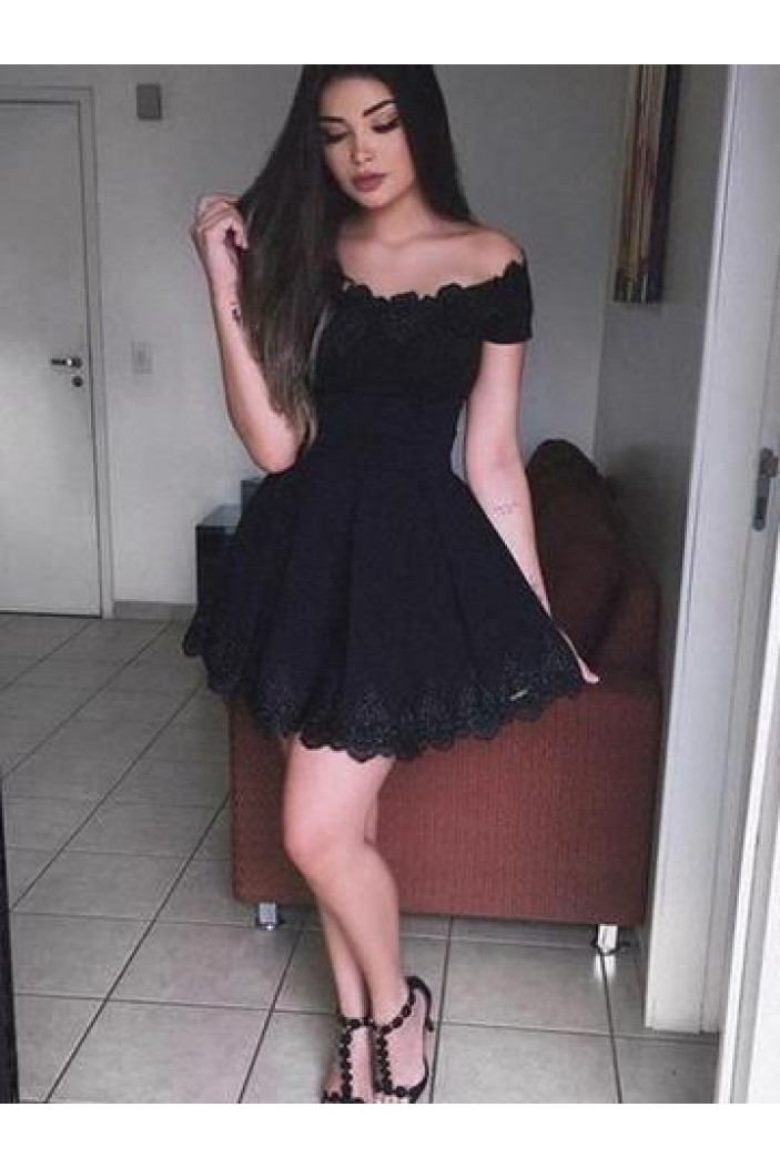 Short Black Prom Dress Homecoming Dresses Graduation Party Dresses 701088