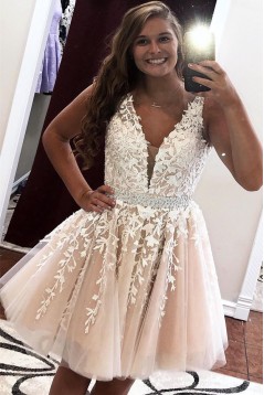 Short Beaded Lace Prom Dress Homecoming Graduation Cocktail Dresses 701099