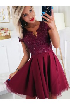 Short Beaded Lace Prom Dress Homecoming Graduation Cocktail Dresses 701136