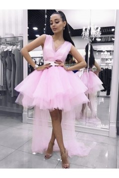 High Low Pink Prom Dress Homecoming Graduation Cocktail Dresses 701214