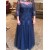 Lace 3/4 Length Sleeves Navy Blue Mother of the Bride Dresses 702038