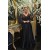 A-Line Long Black Lace and Satin Mother of the Bride Dresses 702178