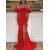 Long Red Mermaid Off the Shoulder Prom Dresses 801064