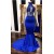 Long Royal Blue Beaded Lace Mermaid Prom Dresses 801080