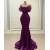 Long Purple Mermaid Off the Shoulder Prom Dresses 801109