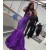 Mermaid Long Sleeves Purple Lace Long Prom Dresses 801283