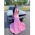 Long Pink Mermaid High Low Lace Prom Dresses 801297