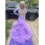 Long Purple Mermaid Lace and Tulle Long Sleeves Prom Dresses 801299